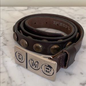 Diesel mixed metals leather belt